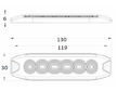 6x LED VÝSTRAŽNÉ SVĚTLO ORANŽOVÉ, 9-33V + 0,15 m KABEL