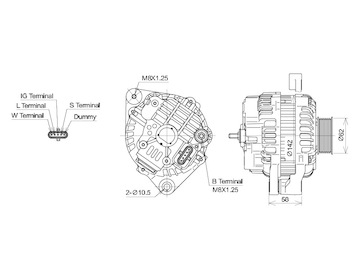 ALTERNÁTOR 24V / 120A + ŘEMENICE Ø62 6 DRÁŽEK - ORIGINÁL MITSUBISHI