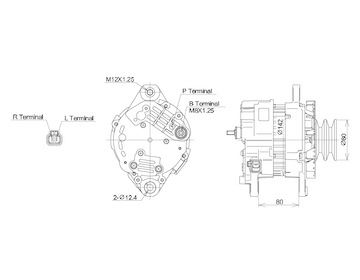 ALTERNÁTOR 24V / 50A + ŘEMENICE Ø80 2 DRÁŽKY - ORIGINÁL MITSUBISHI