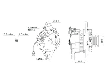 ALTERNÁTOR 24V / 50A + ŘEMENICE Ø80 2 DRÁŽKY- ORIGINÁL MITSUBISHI