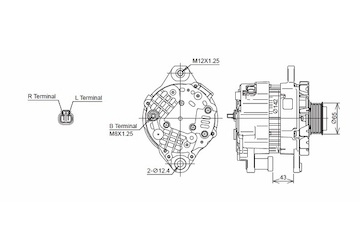 ALTERNÁTOR 24V / 80A + ŘEMENICE Ø65 6 DRÁŽEK - ORIGINÁL MITSUBISHI