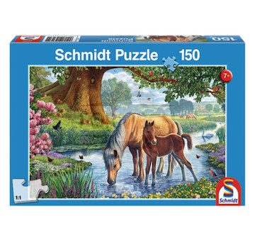 Koně v potoce Puzzle, 150 dílků