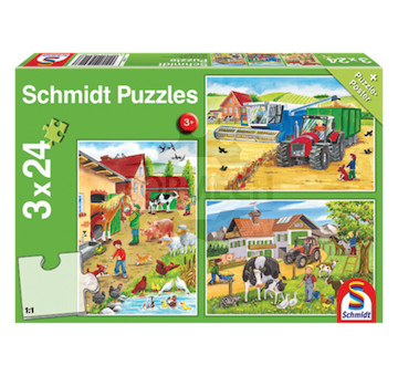 Puzzle, Auf dem Bauernhof, 3 x 24 Teile 