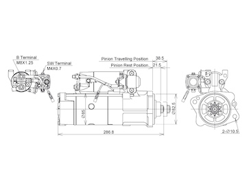 STARTÉR 12V / 3kW 10 zubů - ORIGINÁL MITSUBISHI