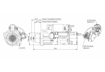 STARTÉR 12V / 4,7kW 12 zubů  - ORIGINÁL MITSUBISHI