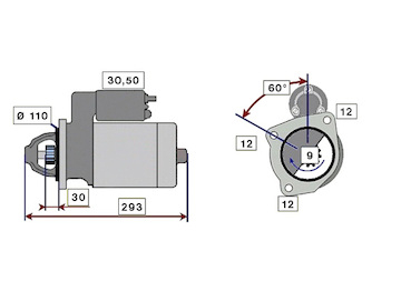 STARTÉR 24V / 3,2kW 9 zubů (motor: EURO II)