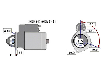 STARTÉR 24V / 4,0kW 10 zubů (motor: EURO III, TECTOR)