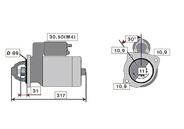 STARTÉR 24V / 4kW 11 zubů 