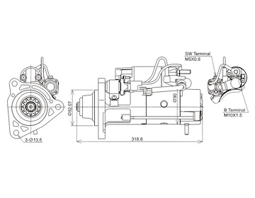 STARTÉR 24V / 5,5kW 12 zubů - ORIGINÁL MITSUBISHI