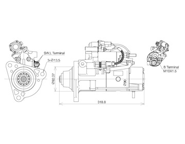 STARTÉR 24V / 5,5kW 12 zubů - ORIGINÁL MITSUBISHI