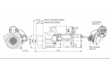 STARTÉR 24V / 5,5kW 12 zubů  - ORIGINÁL MITSUBISHI