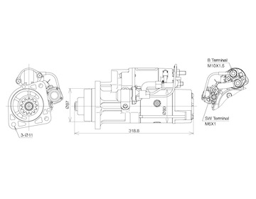 STARTÉR 24V / 5,5kW 13 zubů - ORIGINÁL MITSUBISHI