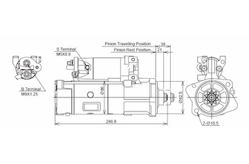 STARTÉR 24V / 5kW 10 zubů - ORIGINÁL MITSUBISHI