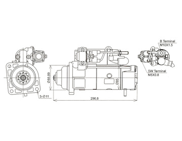 STARTÉR 24V / 5kW 10 zubů - ORIGINÁL MITSUBISHI