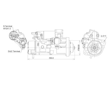 STARTÉR 24V / 5kW 12 zubů - ORIGINÁL MITSUBISHI