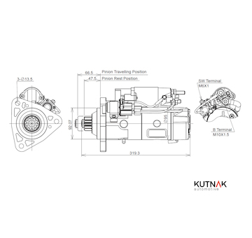 STARTÉR 24V / 6,5kW 11 zubů - ORIGINÁL MITSUBISHI