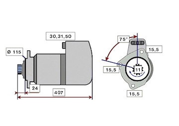 STARTÉR 24V / 6,6kW 11 zubů 