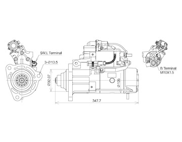 STARTÉR 24V / 7kW 12 zubů - ORIGINÁL MITSUBISHI