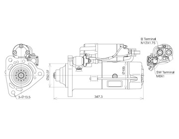 STARTÉR 24V / 7kW 12 zubů - ORIGINÁL  MITSUBISHI