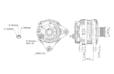 ALTERNÁTOR 12V / 110A + ŘEMENICE Ø49,92 6 DRÁŽEK - ORIGINÁL MITSUBISHI