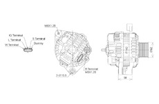 ALTERNÁTOR 24V / 120A + ŘEMENICE Ø62 10 DRÁŽEK - ORIGINÁL MITSUBISHI