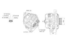 ALTERNÁTOR 24V / 120A + ŘEMENICE Ø62 6 DRÁŽEK - ORIGINÁL MITSUBISHI