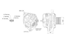 ALTERNÁTOR 24V / 120A + ŘEMENICE Ø69 12 DRÁŽEK - ORIGINÁL MITSUBISHI