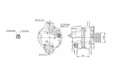 ALTERNÁTOR 24V / 50A + ŘEMENICE Ø66 4 DRÁŽKY - ORIGINÁL MITSUBISHI