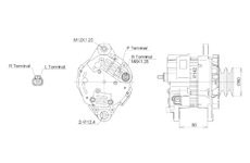 ALTERNÁTOR 24V / 50A + ŘEMENICE Ø80 2 DRÁŽKY - ORIGINÁL MITSUBISHI