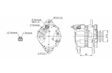 ALTERNÁTOR 24V / 80A + ŘEMENICE Ø75 2 DRÁŽKY - ORIGINÁL MITSUBISHI