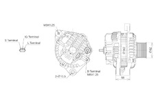 ALTERNÁTOR 24V / 90A + ŘEMENICE Ø62 10 DRÁŽEK - ORIGINÁL MITSUBISHI