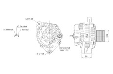 ALTERNÁTOR 24V / 90A + ŘEMENICE Ø69 12 DRÁŽEK - ORIGINÁL MITSUBISHI