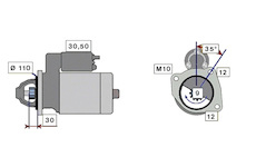 STARTÉR 12V / 2.3kW 9 zubů 