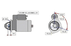 STARTÉR 24V / 4,0kW 10 zubů (motor: EURO III, TECTOR)