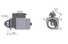 STARTÉR 24V / 4,0kW 9 zubů (motor: EURO II)