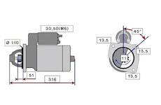 STARTÉR 24V / 4kW 11 zubů 