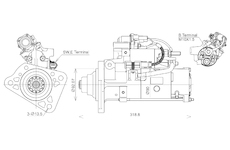 STARTÉR 24V / 5,5kW 12 zubů - ORIGINÁL MITSUBISHI